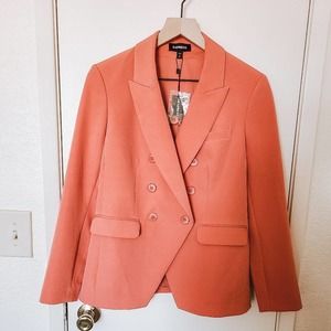 Express Supersoft Twill Double Breasted Novelty Blazer
